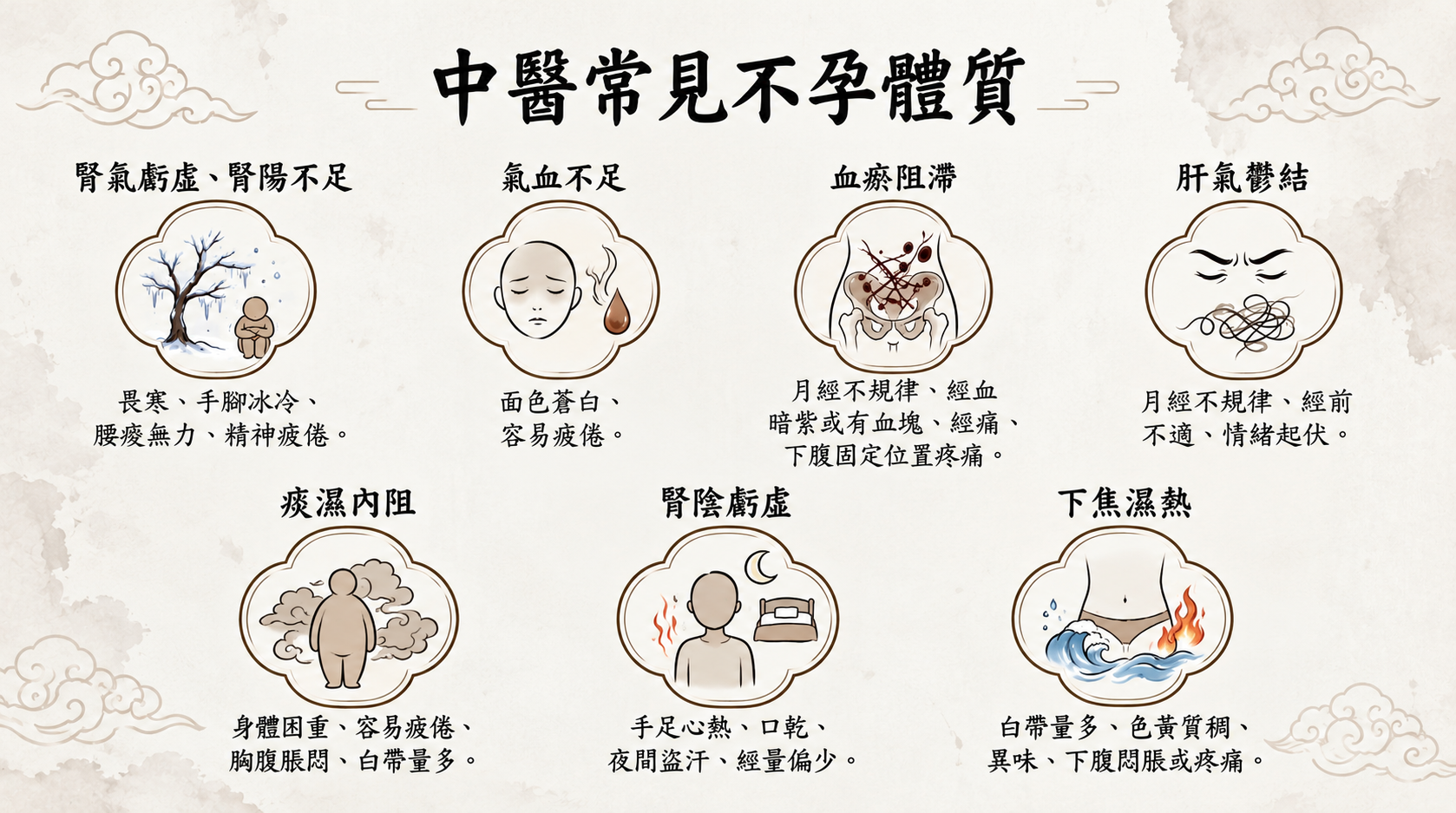 中醫不孕症原因:常見難孕體質辨識